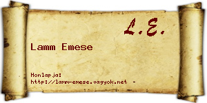 Lamm Emese névjegykártya